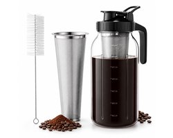 BOTC Cold Brew Koffie Maker - Slow Coffee - 1.8 Liter - Borosilicaat Glas - Zwart