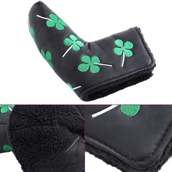 Dailygoods- Putter Cover PU - Golf Headcover - Blade Cover - Zwart - Lichtgewicht - 17,5 cm x 15 cm - Golfclubhoes van Dailygoods — afbeelding 2