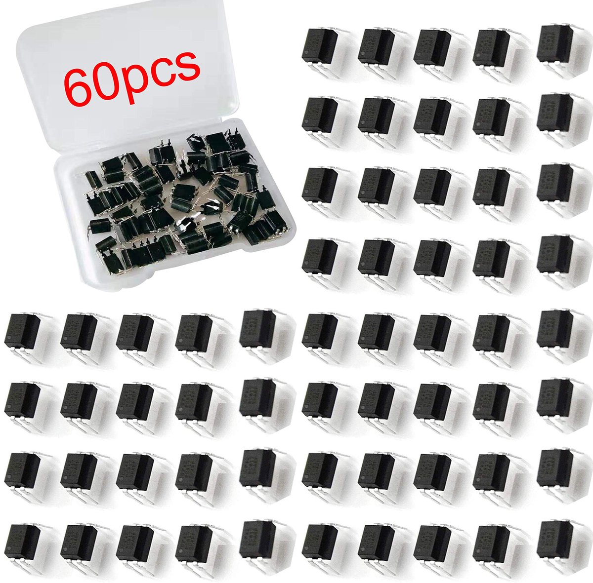 Dailygoody - PC817 Optocouplers - 60 Stuks DIP-4, 4-Pins, 2.54mm, Voor DIY Projecten
