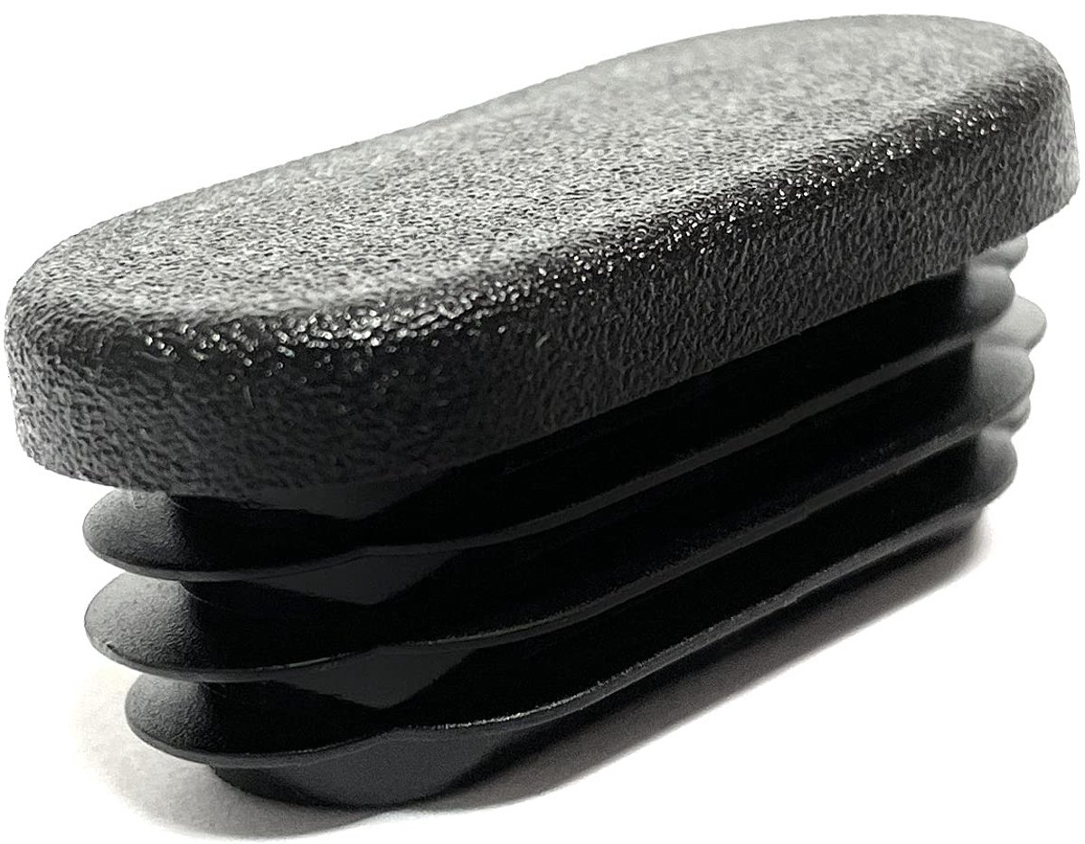 Dailygoody - Ovale Buisstoppen - Lamellenstoppen - Eenvoudige montage - Zwart - Voor buizen 30x15 mm - Set van 10
