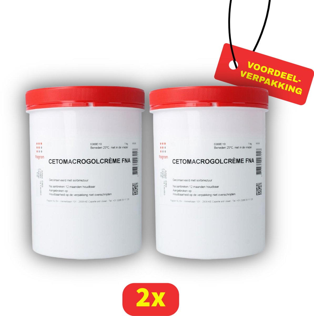 Fagron Cetomacrogol creme FNA 1 Kilogram - 2 Stuks!