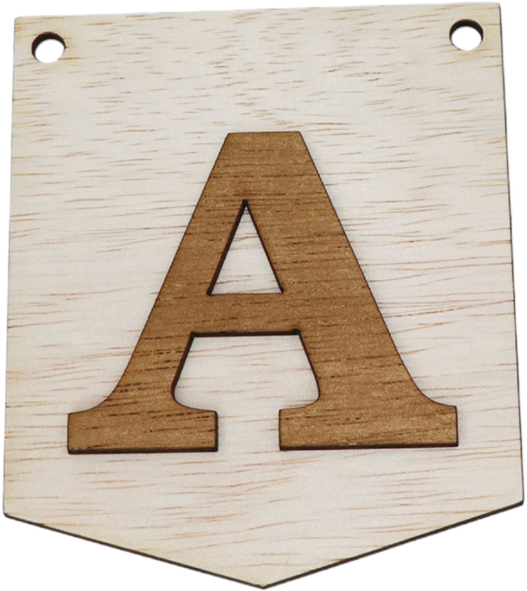 3D Houten Letter A – Gepersonaliseerde Slingers & Vlaggenlijnen Zelf Samenstellen | Duurzame Decoratie