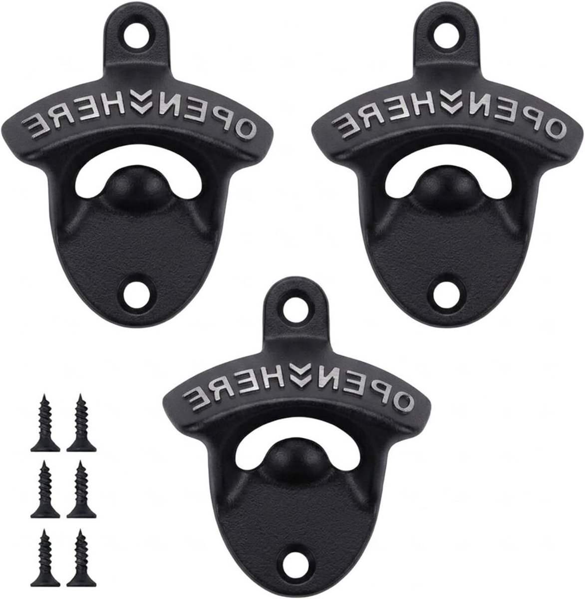 Muurflesopener Set van 3 - Handige Flessenopener voor Thuis, Bar en Feestjes