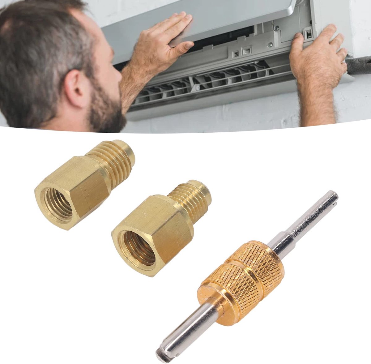 Dailygoody - Adapter - 1/2 ACME naar 1/4 SAE - Professionele Koelmiddel Tank Adapter - Hoogwaardige kwaliteit - Geschikt voor koelmiddelen en HVAC - K...