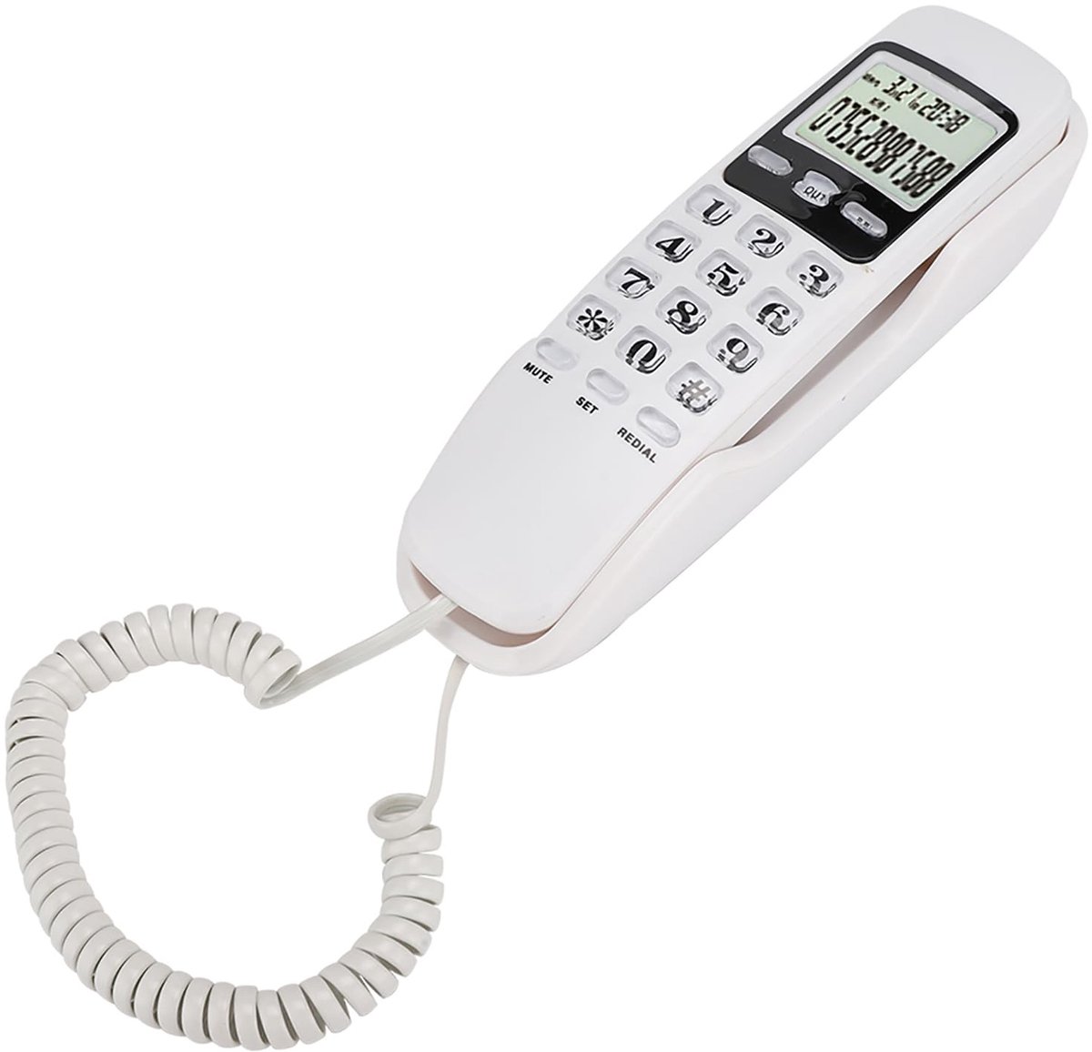 Dailygoody - Draadloze Telefoon - Wandmontage - Compact en gebruiksvriendelijk - Wit - Mini Vaste Telefoon - Geschikt voor thuis of kantoor - Modern d