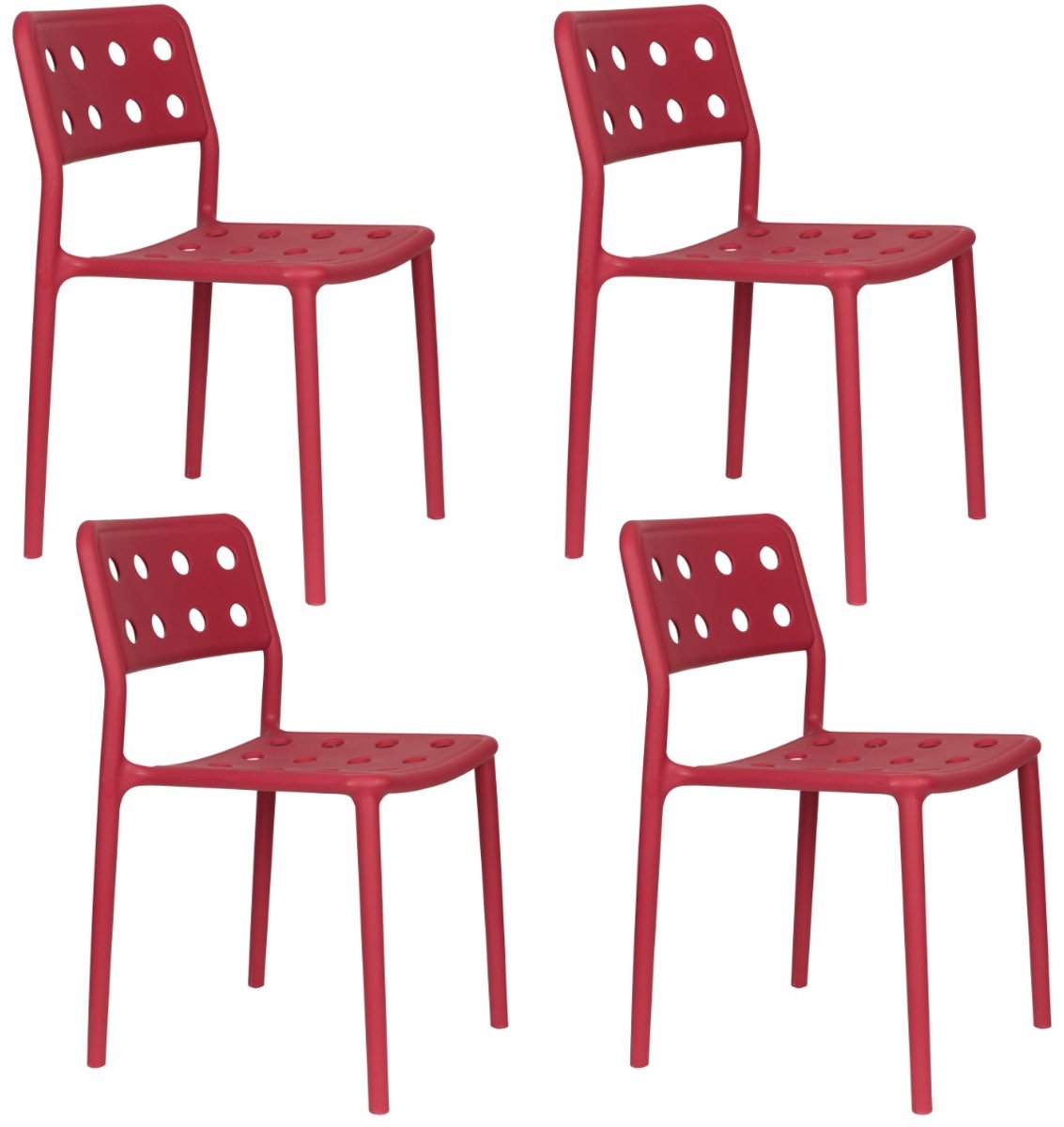 ANLI STYLE Outdoor Chair Serra Red - set van 4