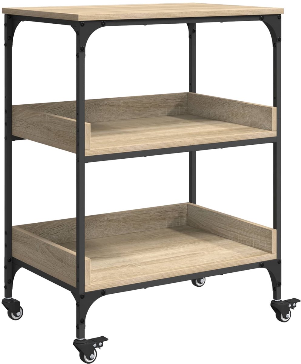 vidaXL - Keuken - Trolley - Sonoma - Eik - 60 - x - 41 - x - 80,5 - cm - Bewerkt - hout