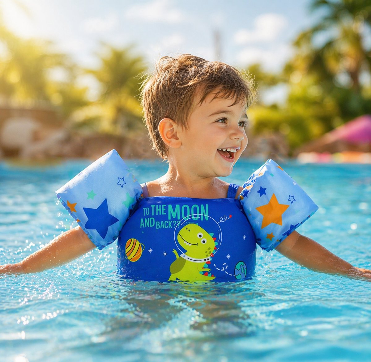 VoordeelShop® Puddle Jumper Zwemvest 2 - 6 Jaar - Incl. Veiligheidssluiting - Dinosaurus - Zwembandjes Drijfvest & Zwemvleugels - Swimtrainer & Zwemgordel - Zwemvest Kinderen - Peuter - 25 KG — afbeelding 12