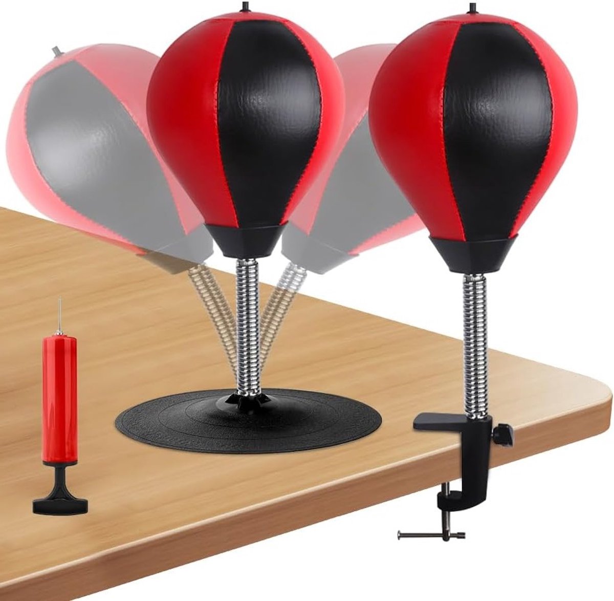 Mini bokszak voor op bureau met zuignap, tafelklem en accessoires - anti-stress oplossing voor kantoor en thuis, perfect voor ontspanning en focus