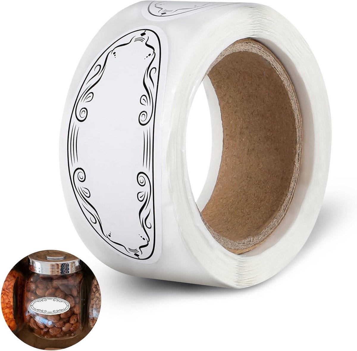 Set van 150 Inmaakpot Labels 5.5 cm, Witte Stickers voor Glazen Potten, Jam, Specerijen en Cadeaukaarten