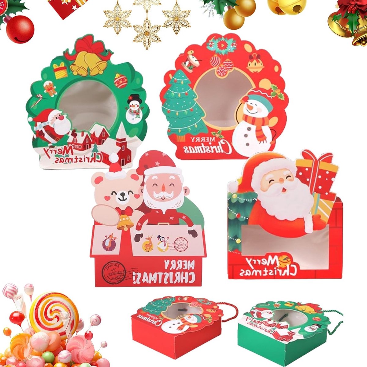 12 Stuks Herbruikbare Kerstcadeau Dozen voor Snoep en Kleine Geschenken - Perfect voor Kerstmis en Feestdagen