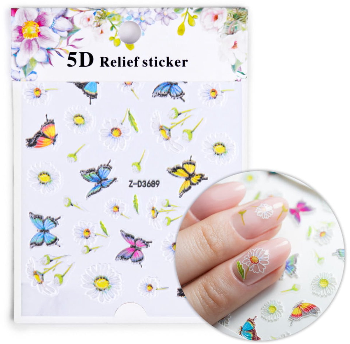 Allepaznokcie Z-D3689 Serie - 5D Zelfklevende Acryl Juweel Stickers - Motieven - Eenvoudig aan te brengen