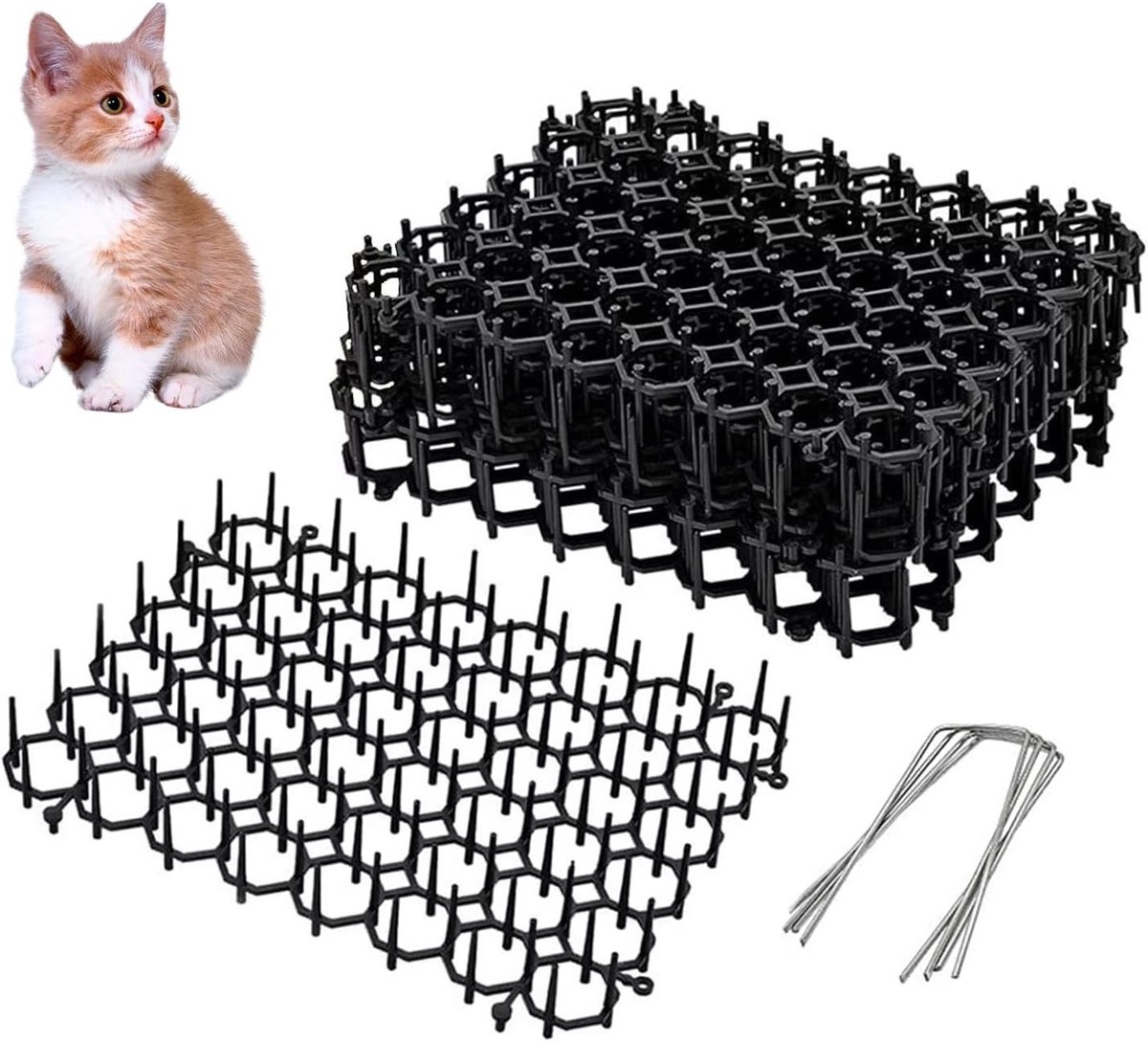 Effectieve Kattenafschrikmat met Stekels - 15 Stuks, 20 x 15 cm, Dierenbescherming voor Tuin en Terras, Anti-Kat Oplossing