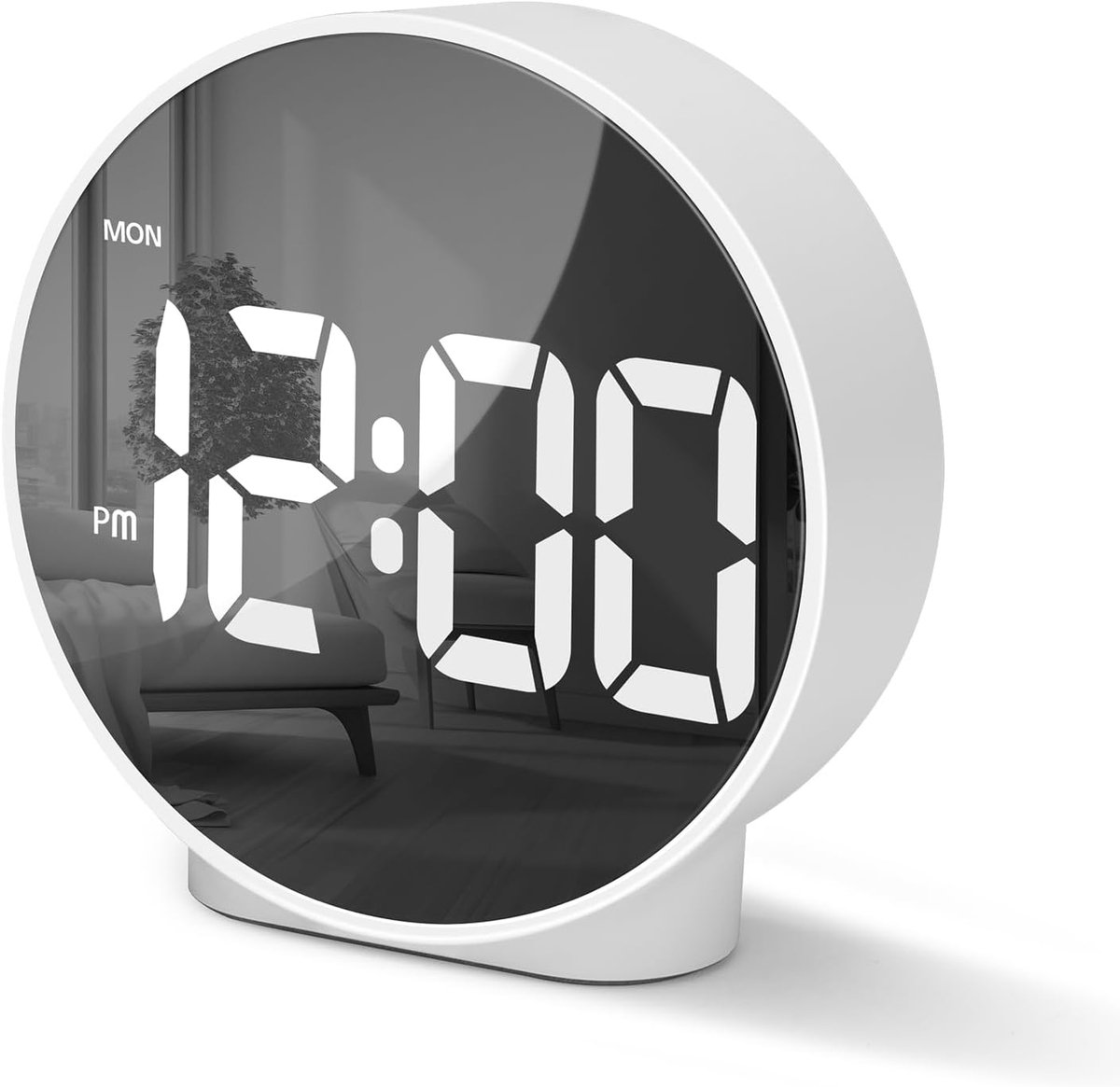carmdering - Digitale Wekker - Moderne Tischuhr- Twee alarmen - Wit - Dimbaar - USB & AAA batterij - Voor volwassenen & kinderen - klok voor thuis in de slaapkamer en op vakantie - reiswekker & kinderwekker - alarmklok