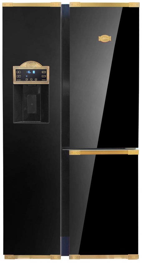 Zwarte Kaiser KS 90300 AD side-by-side koelkast 538L No Frost Bio-zone XXL Fresh ICE retro design
