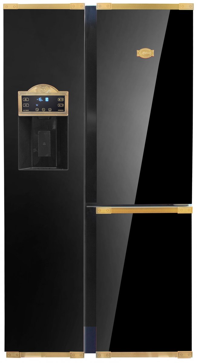 Retro- koelkast- Side-by-side KAISER KS 90300 AD Bio- zwart, No Frost 538 L 183 cm