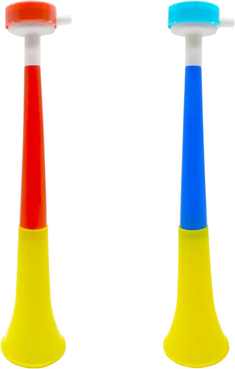 Vuvuzela Set van 2 voor Voetbal Fanfare - Geluidssterke Plastic Trompetten voor Sportevenementen en Feestelijkheden