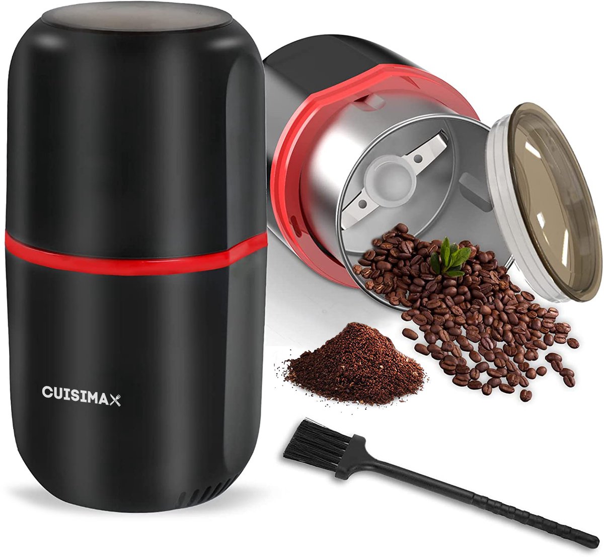Bol.com Cuisimax Elektrische koffiemolen - One touch bediening - Koffiebonen maler - Kruidenmolen aanbieding