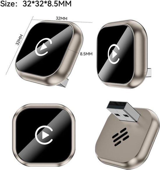 Auto Carplay Draadloze Adapter geschikt voor Mazda 2 3 6 CX-3 CX-5 CX-30 CX-50 CX-9, Converteert Bekabelde Carplay Naar Draadloze Carplay, Plug-and-Play,D-Gold van Merkloos — afbeelding 5