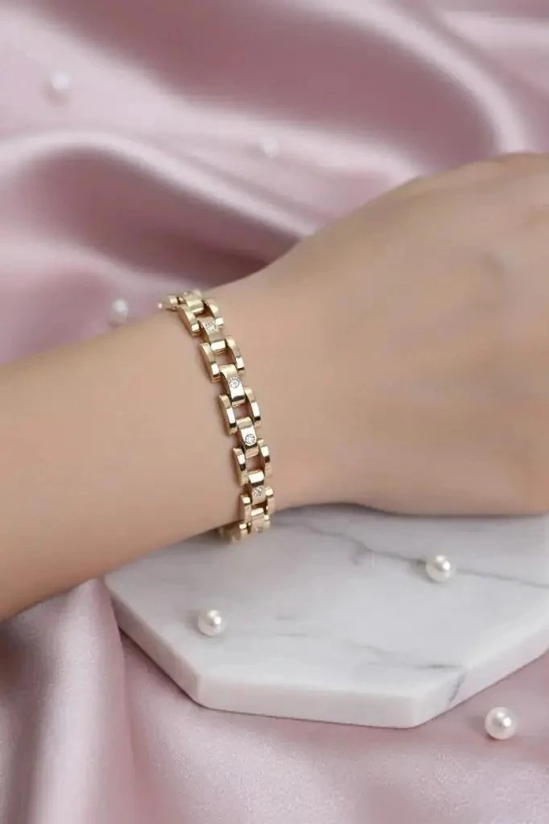 Dorvina 14K Goudkleurig Zirkonia CM Dames Armband Verkleurt Niet | Stijlvol en Duurzaam Sieraad