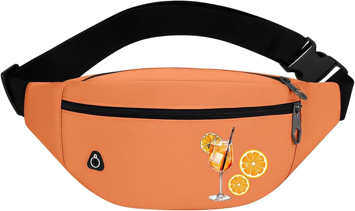 Oranje buiktas voor carnaval en outdoorsport, perfect voor Aperol kostuums en spuitaccessoires met sinaasappelschijven
