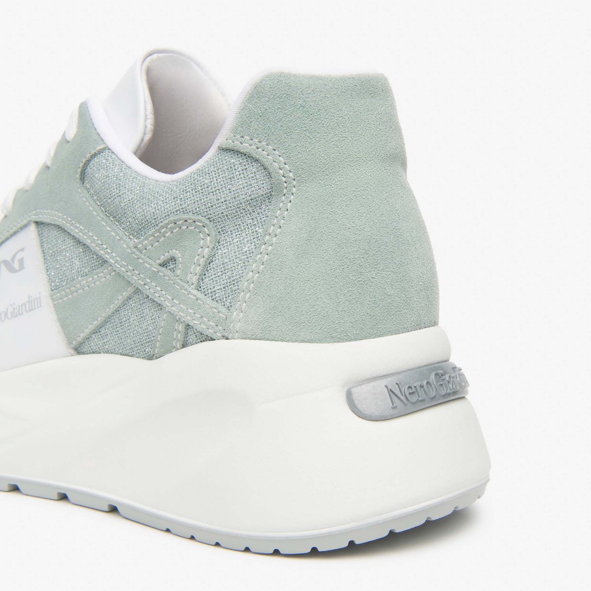Sneakers Nerogiardini Velour T.Lino Lurex 06 Aspa Skipper Bianco Pu.Bide - Fashion Wear - Vrouwen