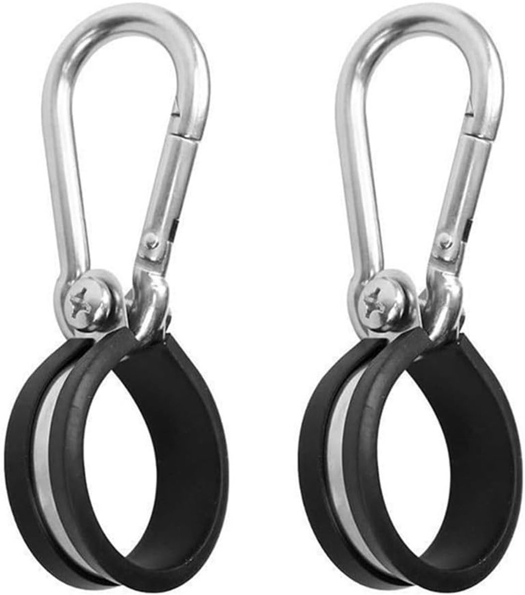 Rubberen buisklem met haak - 2 stuks R-vormige klemmen voor buizen en slangen met 40 mm binnendiameter, roestvrij staal en kabelbevestiging