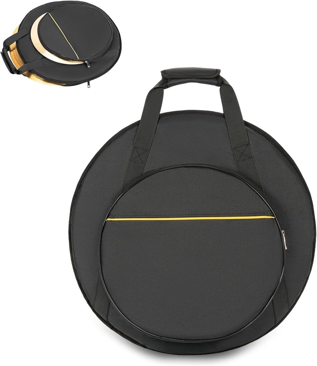 Cymbal Bag 22 Inch - Waterdicht Oxford Stof, Gevoerde Verdeling, Ruimte voor 5 Cymbals, 17 Inch Buitencompartiment, Comfortabele Draagriem, Zwart