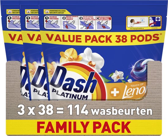 Capsules de lavage Dash PODS® - Ambre & Orchidée - 3 x 38 lavages
