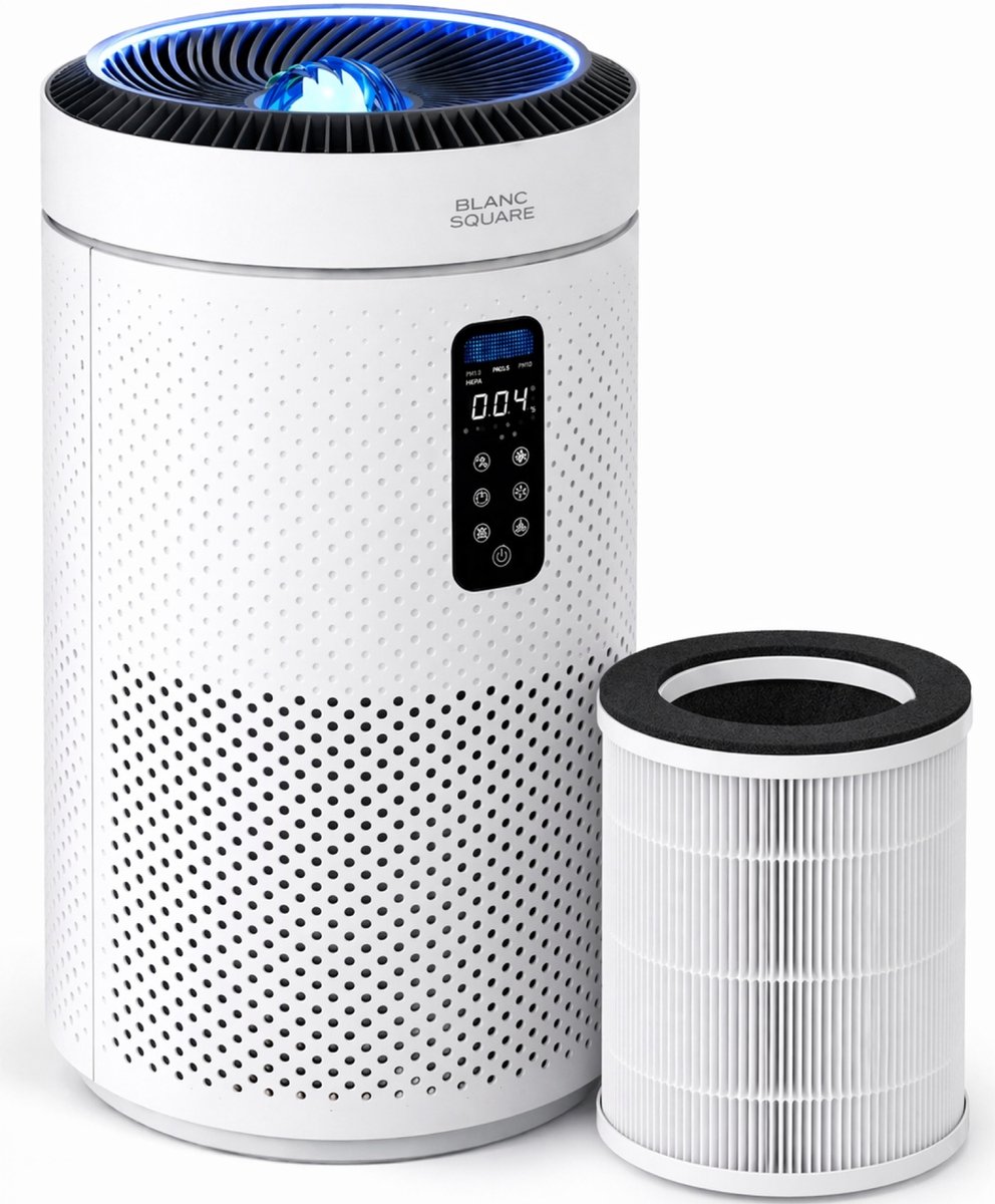 Bol.com Blanc Square Luchtreiniger Pro - Air Purifier - HEPA 13 + Koolstoffilter - 400m³/h 90m² met UV-Desinfectie - Slaapkamer,... aanbieding