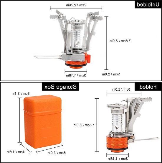 camping fornuis, 3900 W draagbaar winddicht camping gasfornuis mini brander met piëzo-ontsteking en draagtas voor picknick, backpacken, trekking (wit) van Merkloos — afbeelding 5