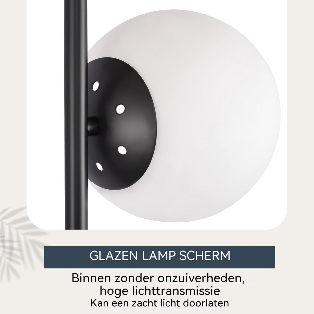 Glitzerlife - Moderne Industriële Vloerlamp - Zwart Staande Lamp - 3 Lichtbronnen - Vintage Design - E27 Voetlamp - Retro Vloerlamp - Metaal en Glas - Voor Woonkamer en Slaapkamer -150cm thumbnail 7