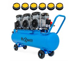 HEXWELT Compressor - Olievrij - 100 L - 8 bar - 3300 W - HEXWELT HW-KBO-6T-100L