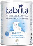 Kabrita 1 zuigelingenmelk blik met opdruk van een geit en lam.