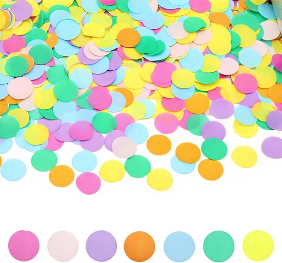 Gekleurde Confetti - 6000 Stuks Grote Pastel Rond Papieren Scrap voor Verjaardagsfeest, Bruiloft en Decoratie van Ballonnen en Cadeauboxen