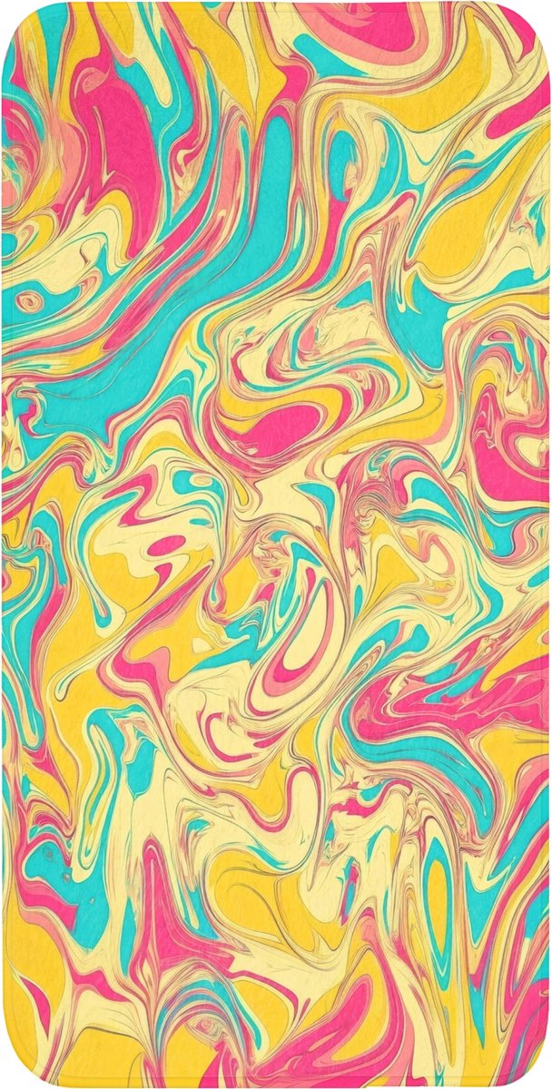 Badmat 60x120 cm - Antislip - Geel - Roze - Blauw - Retro - Badmatten voor badkamer - Badkamermat - Douchemat - Badkamer mat