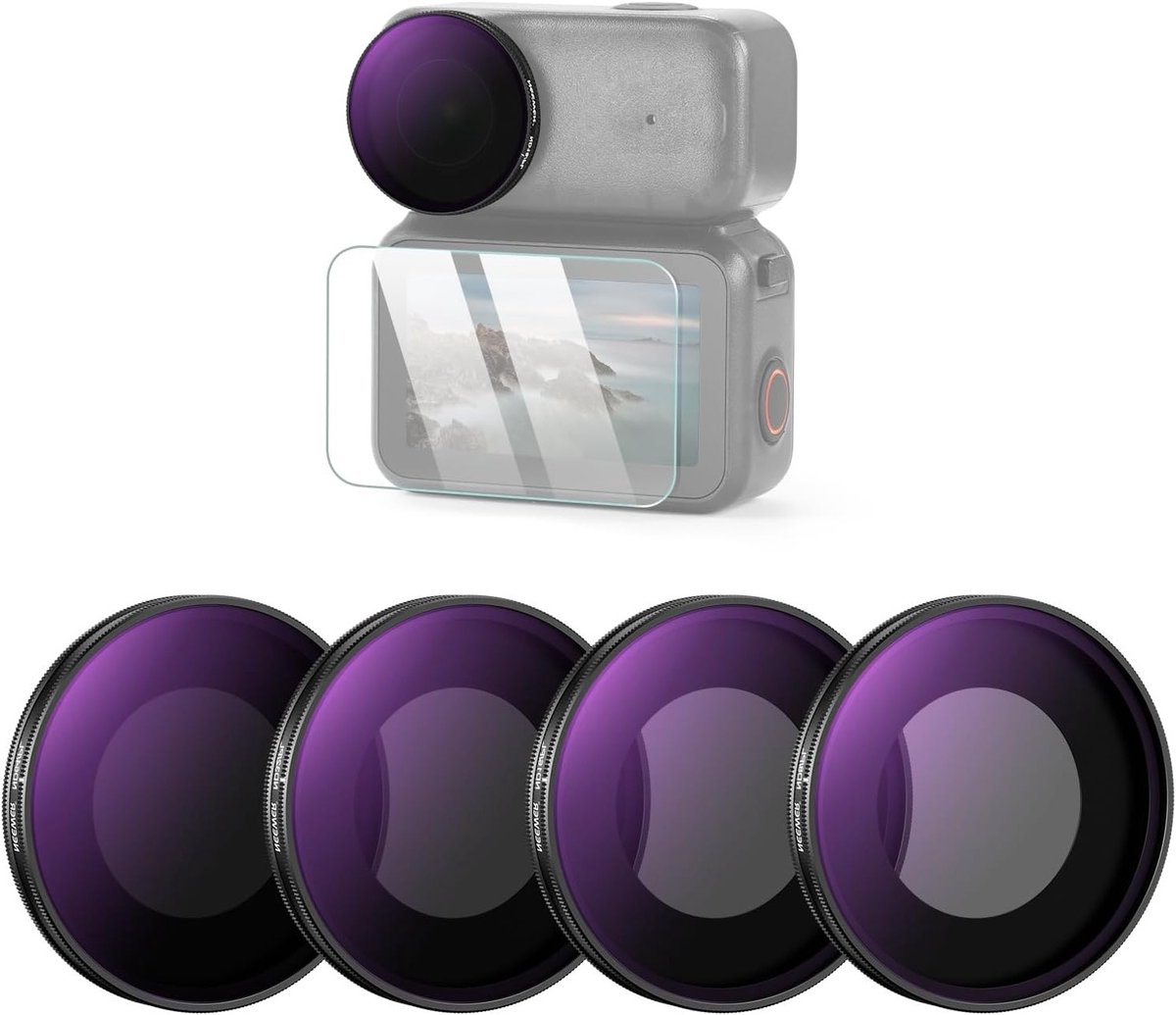 ND/PL Filter Set voor DJI Osmo Nano - ND8, ND16, ND32, ND64 - Schroefbare Neutrale Dichtheid en Gepolariseerde Lensaccessoires voor Actiecamera met Schermbescherming