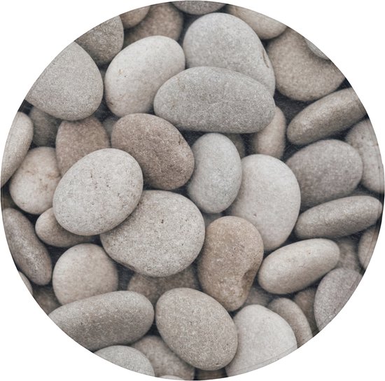 Tapis de bain rond 70x70 cm - Antidérapant - Galets - Pierres - Gris - Tapis de bain pour salle de bain - Tapis de douche - Tapis de bain rond