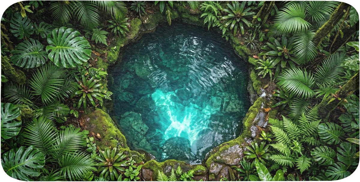 Badmat 120x60 cm - Antislip - Natuur - Jungle - Water - Groen - Badmatten voor badkamer - Badkamermat - Douchemat - Badkamer mat
