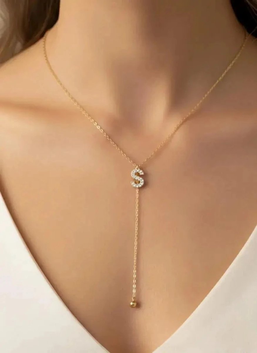 Dorvina 316L Staal Verkleurt Niet Hypoallergeen Duurzaam Sieraad Goudkleurig Y Model Zirkonia Letter S Letter Dames Ketting