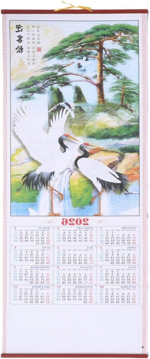 Muurkalender 2026 met Chinese Zodiac en Feng Shui, Perfect voor Thuisdecoratie en Geluk