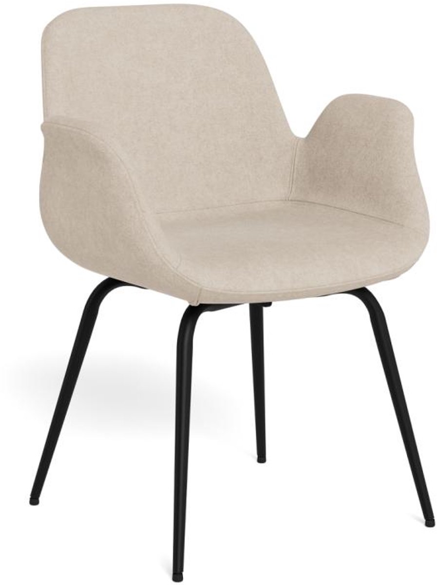 Giga Living Eetkamerstoel Alira Met Armleuning Zand/Zwart Set van 2 - Giga Living Bruin