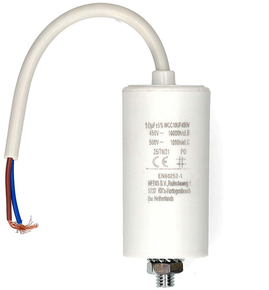 Nedis Condensator - 10 uF - 450 - Draadkabel - 1 Stuks