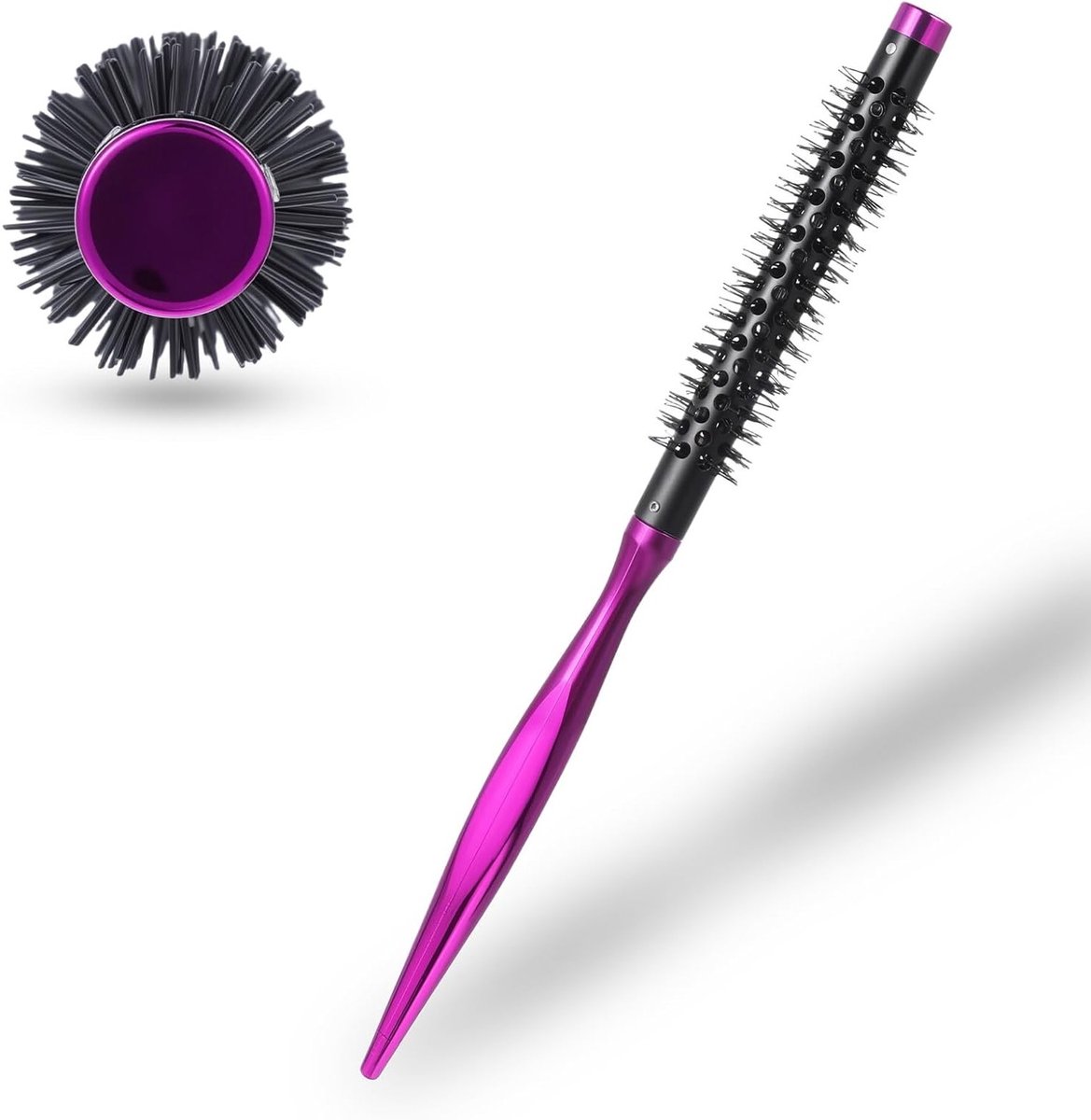 Kleine Ronde Föhnborstel voor Krullen, Mini Rollerborstel voor Kort en Dun Haar, Draagbare Stylingtool voor Volume en Textuur