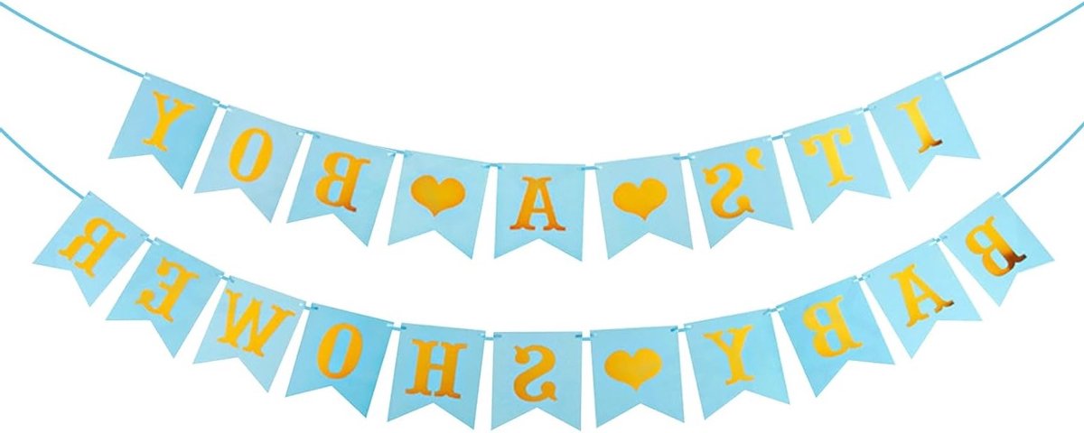 Baby Shower Banner voor Jongens - Versiering voor Babyshower, Feestdecoratie, Vlaggenlijn, Babyfeest