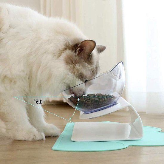 Verstelbare Voer- en Drinkbakken voor Katten met Dubbele Litterbox en 15° Hellend Platform, Duurzaam en Makkelijk Afneembaar — afbeelding 4