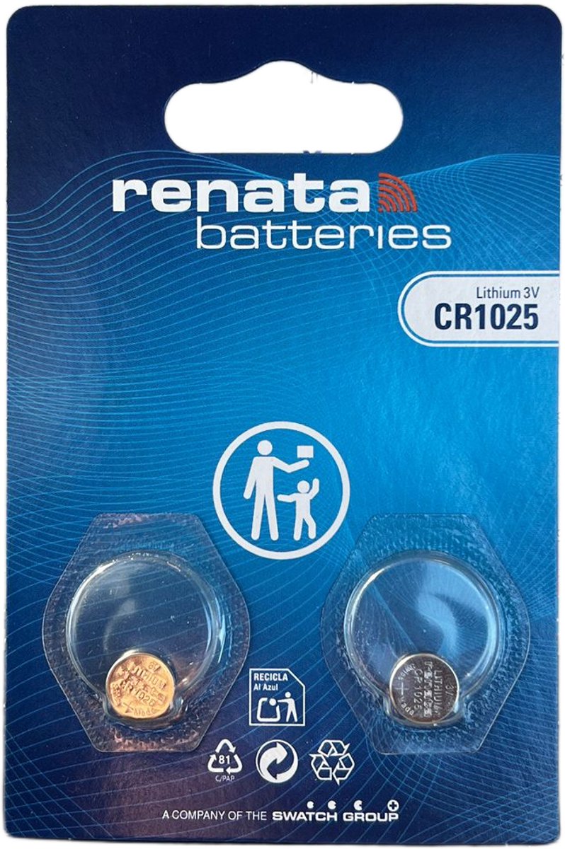 Renata - Knoopcel batterijen - CR1025 - Lithium - 3V - 2 stuks