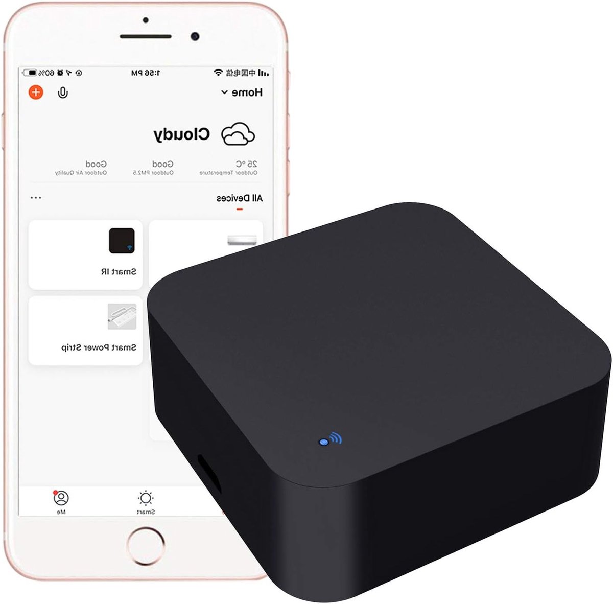 Slimme WiFi Afstandsbediening voor Huishoudelijke Apparaten - Universele IR Blaster, Compatibel met Alexa en Google Home