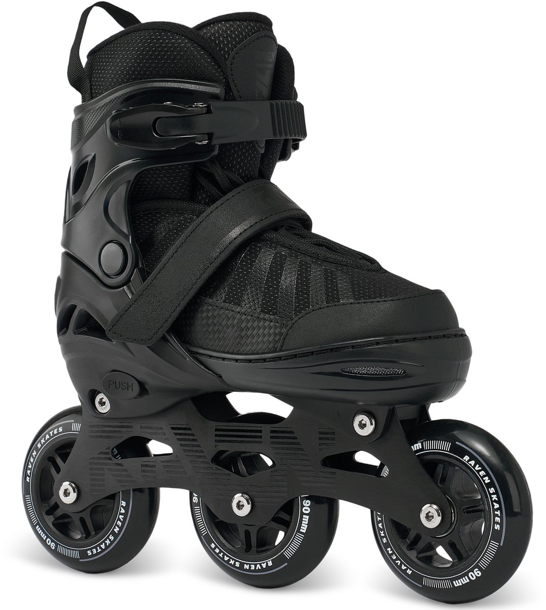 RAVEN Oxen BIG WHEELS Verstelbare Skeelers 38-42 Zwart