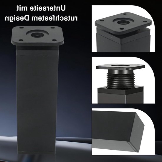 Verstelbare meubelpoten 100 mm - 4 stuks stabiele meubelsteun voor kasten, banken en bedden, ideaal voor meubels met hoogteaanpassing — afbeelding 2